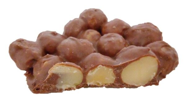 ザ・カハラコレクションのマカダミナッツチョコレートの断面写真
