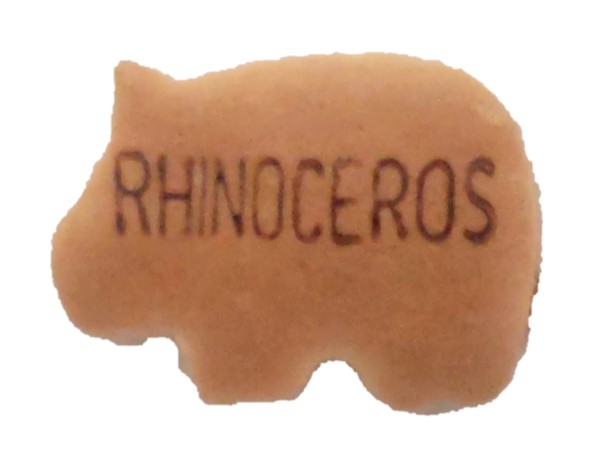 厚焼きたべっ子どうぶつチョコビスケットのRHINOCEROS（ライノサラス）の写真