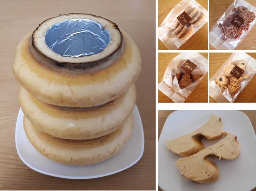 兵庫県芦屋市のふるさと納税返礼品手焼きバウムクーヘンと焼菓子のギフトの中身の写真